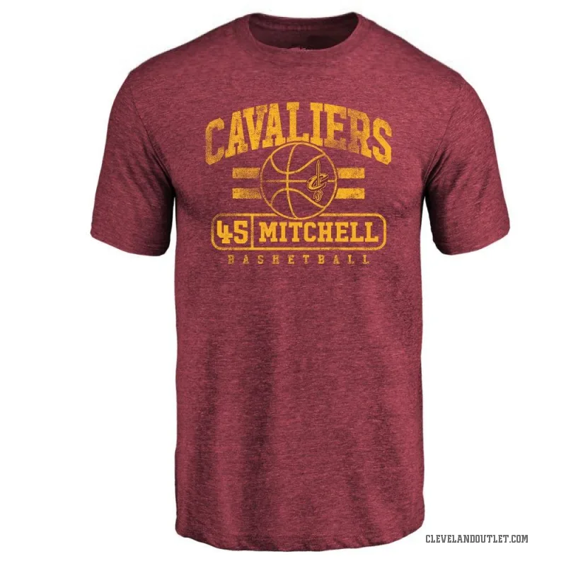 Donovan Mitchell Men's Cleveland Cavaliers Maroon Baseline T-Shirt